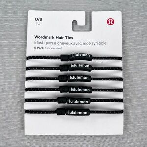 NEW Lululemon Wordmark Hair Ties *6-Pack - Black *Sold Out Online